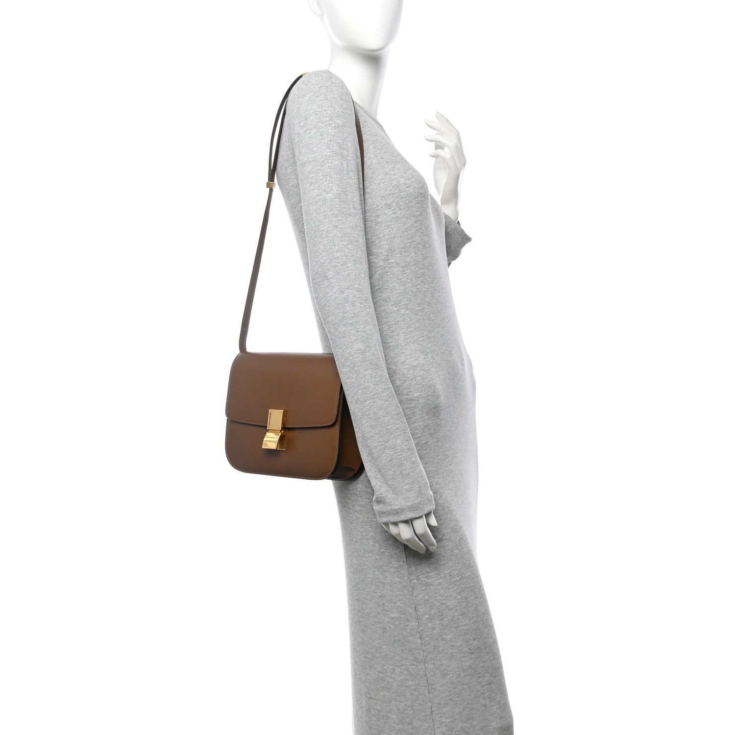 Celine Box Calfskin Medium Classic Box Flap Bag Camel 2 of 13