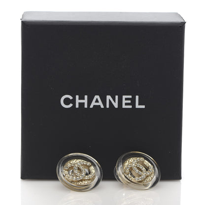 Chanel Pearl Crystal CC Round Earrings Gold 5 of 5