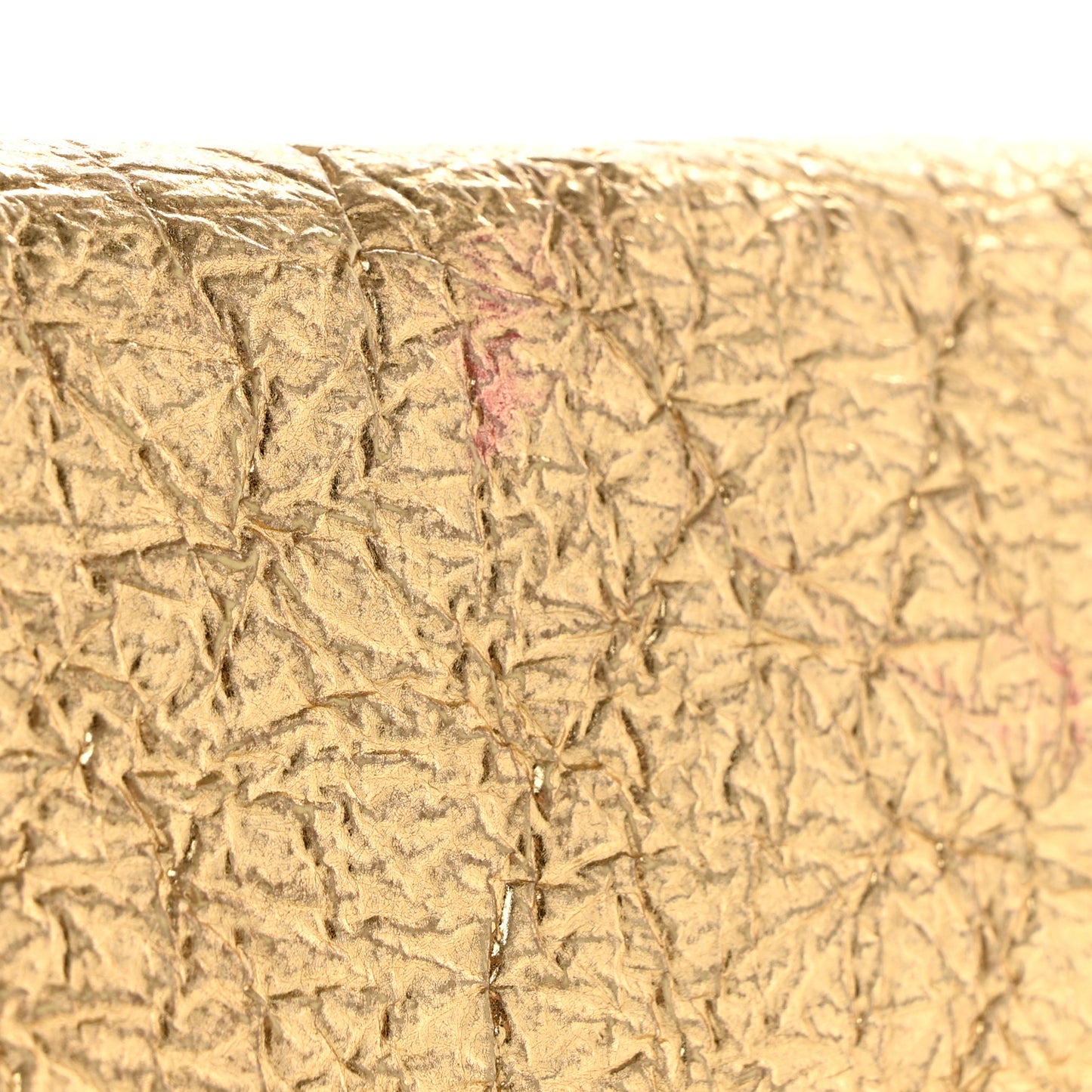 Metallic Crinkled Lambskin The Pouch Oversized Clutch Oro