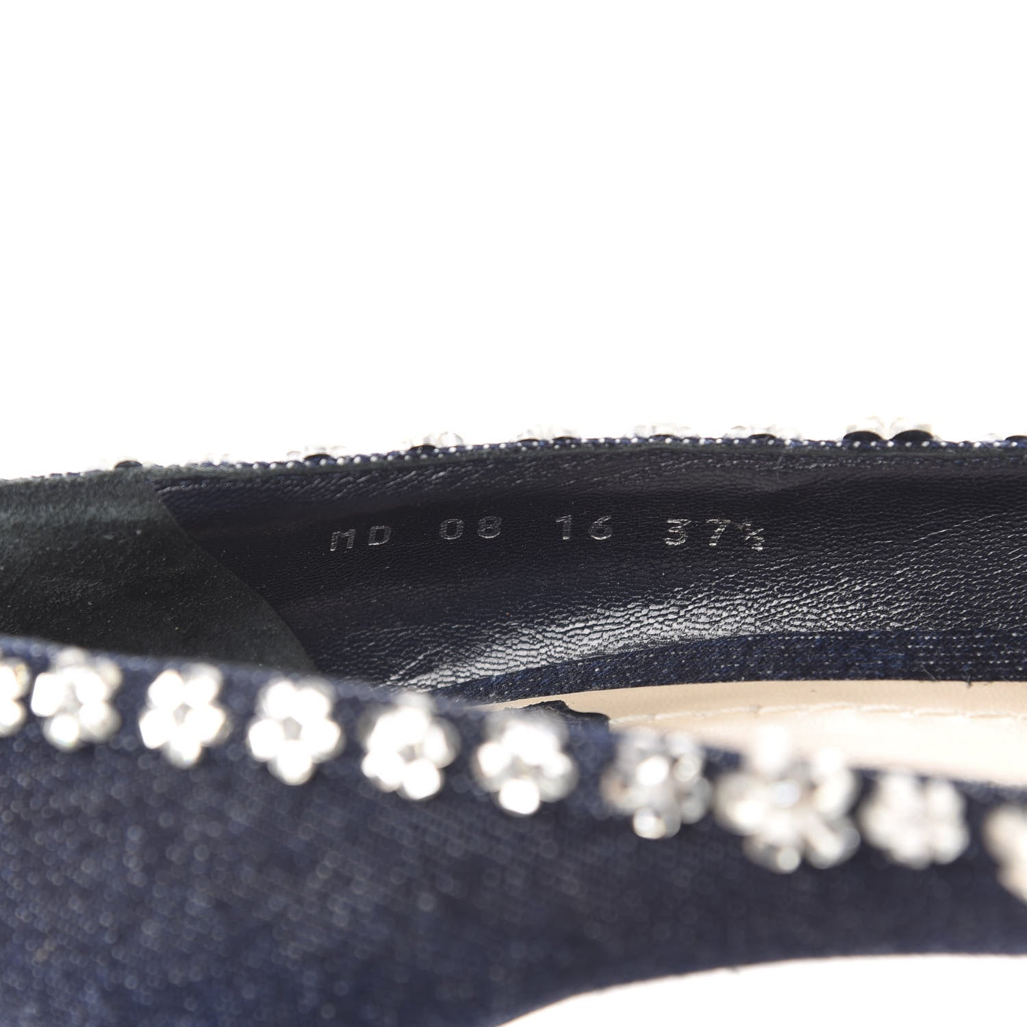 Christian Dior Denim Crystal Garland Pumps 37.5 Blue Fonce 11 of 12