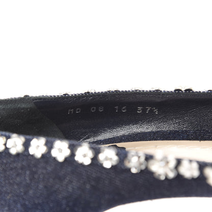 Christian Dior Denim Crystal Garland Pumps 37.5 Blue Fonce 11 of 12