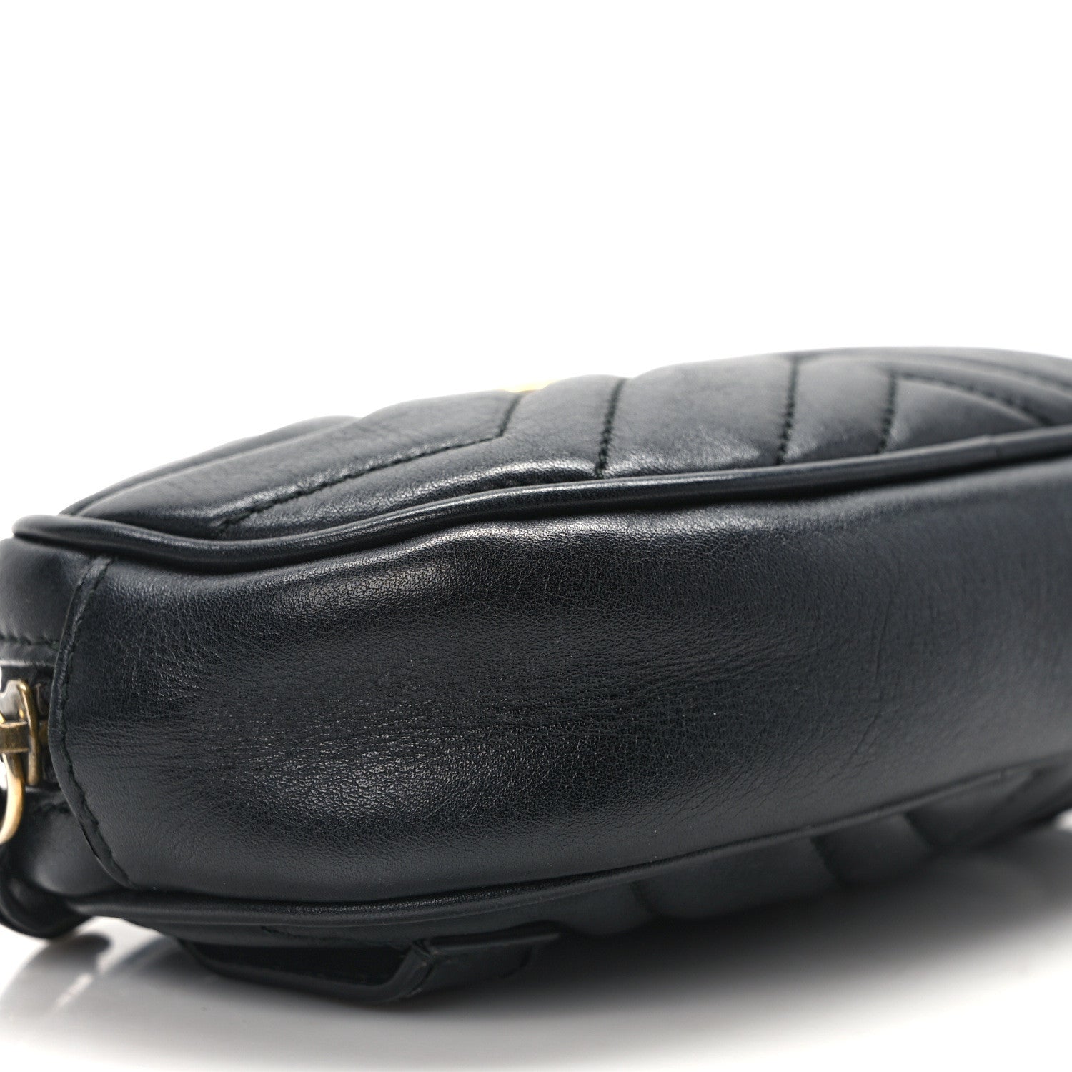 Gucci Calfskin Matelasse GG Marmont Belt Bag 85 34 Black 9 of 13