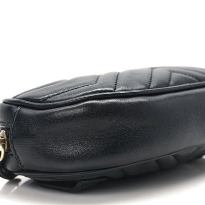 Gucci Calfskin Matelasse GG Marmont Belt Bag 85 34 Black 9 of 13