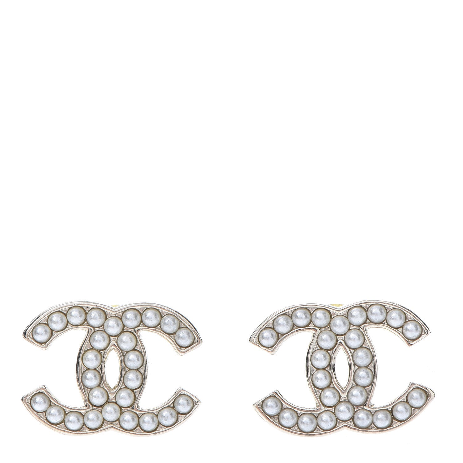 Chanel Pearl CC Earrings Light Gold 1 of 6