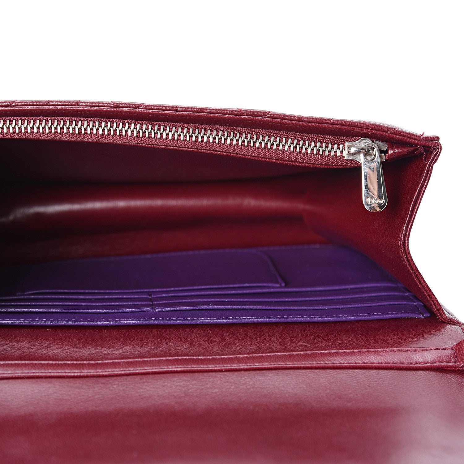 Christian Dior Lambskin Cannage Miss Dior Promenade Pouch Plum 4 of 8