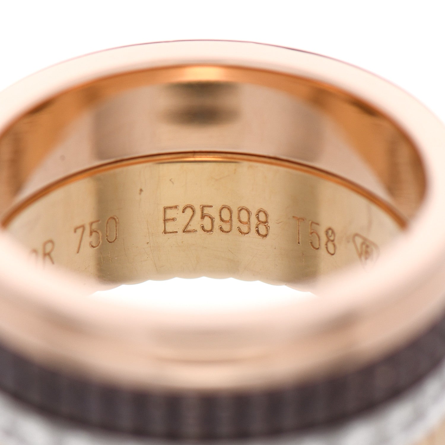 Boucheron 18K Pink Yellow White Gold Diamond PVD Large Quatre Classique Ring 58 8.25 4 of 7