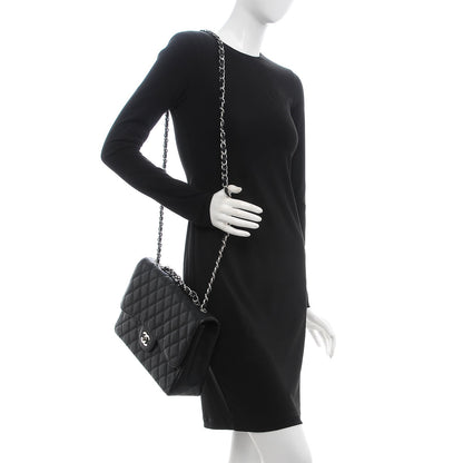 Chanel Caviar Quilted Jumbo Single Flap Black 3 of 11