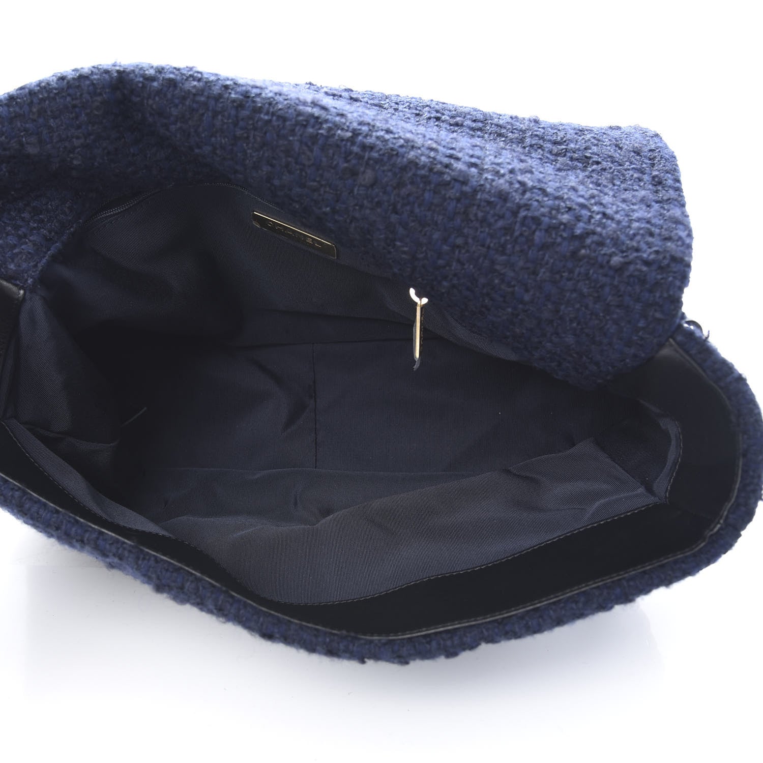 Chanel Tweed Quilted Maxi 19 Flap Navy 5 of 11