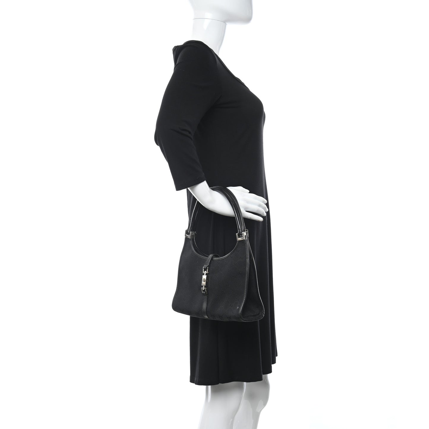 Monogram Bardot Shoulder Bag Black