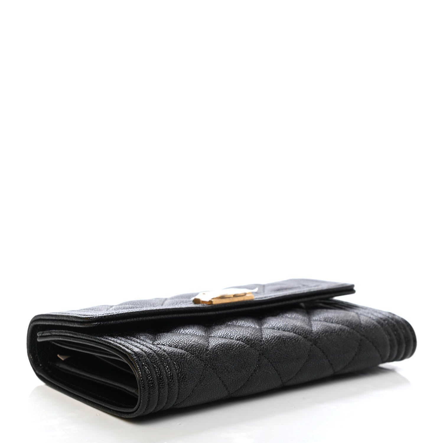 Chanel Caviar Quilted Medium Boy Flap Wallet Black 3 of 4