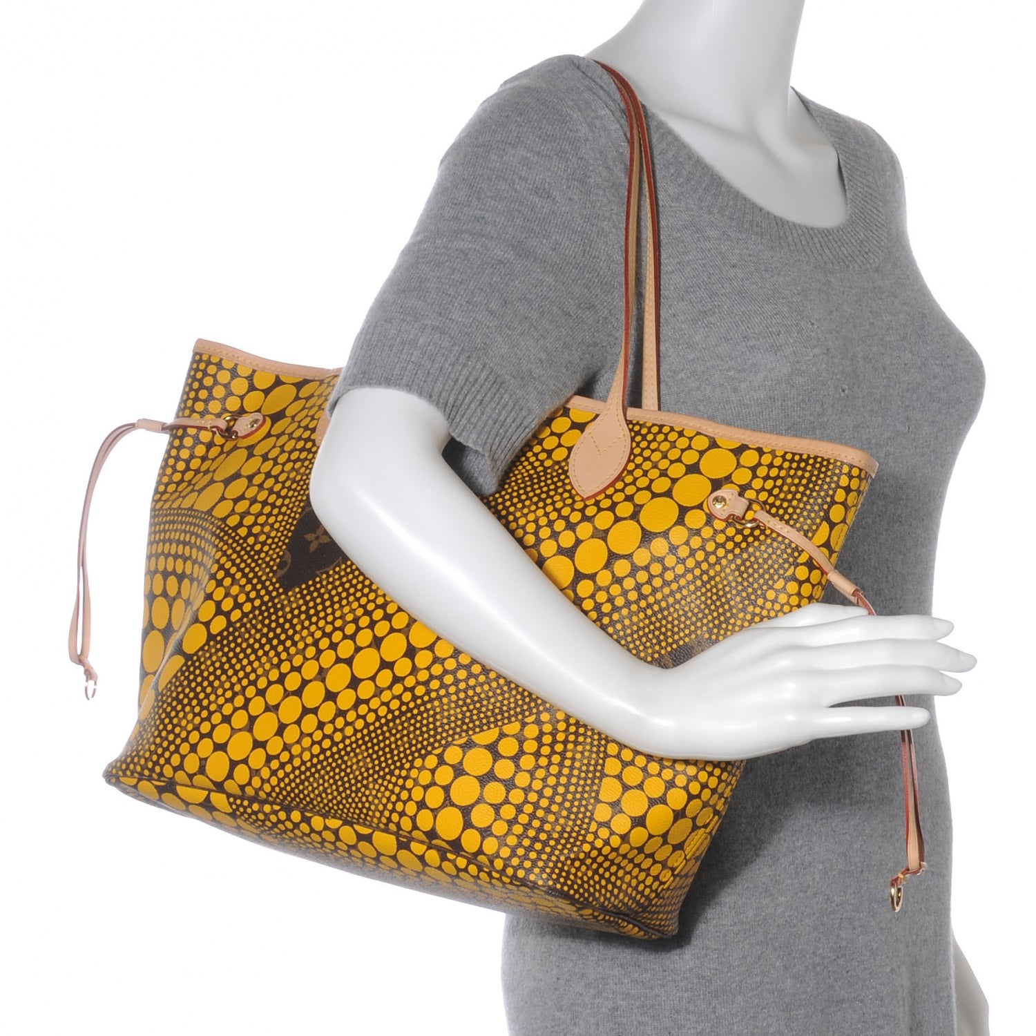 Louis Vuitton Monogram Kusama Waves Neverfull MM Yellow 2 of 7