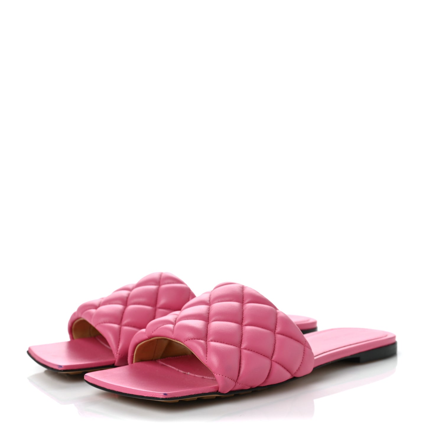 Nappa Matelasse Padded Flat Sandals 40 Azalea