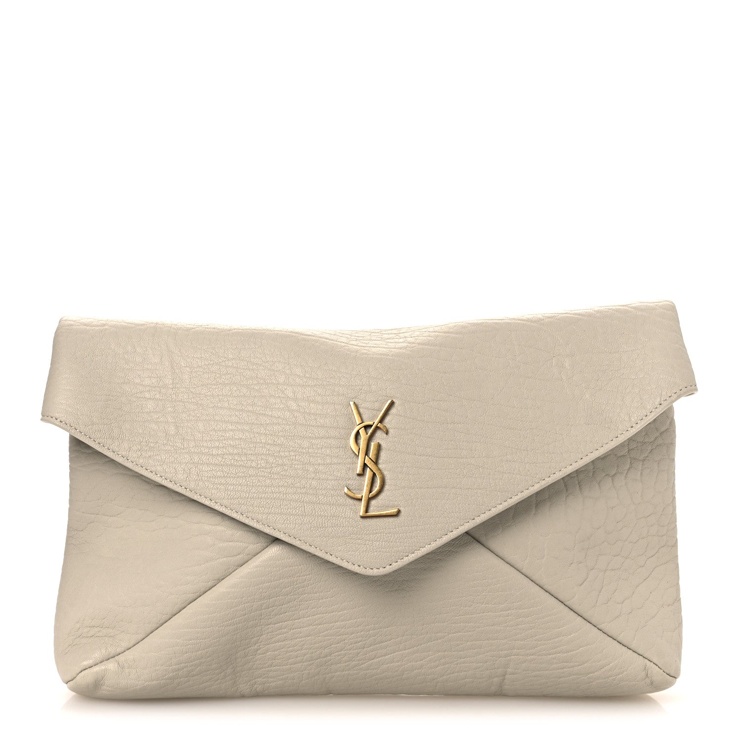 Saint Laurent Grained Lambskin Large Cassandre Envelope Pouch Blanc Vintage 1 of 10