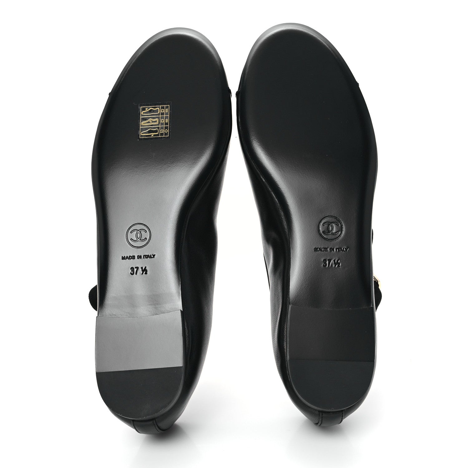 Chanel Lambskin Mary Jane Flats 37.5 Black 6 of 10