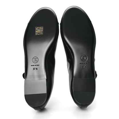 Chanel Lambskin Mary Jane Flats 37.5 Black 6 of 10