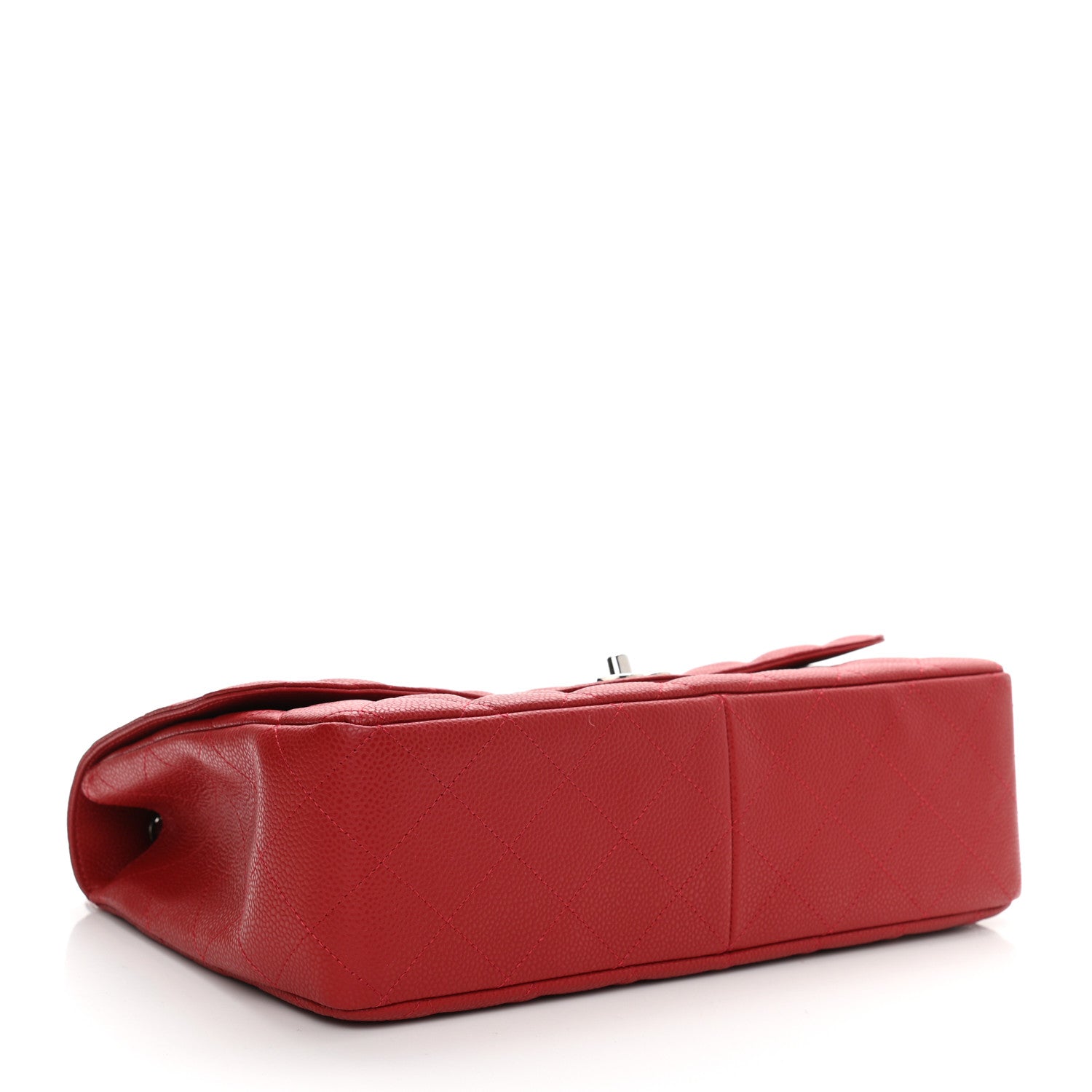 Chanel Caviar Quilted Jumbo Single Flap Red 4 of 10