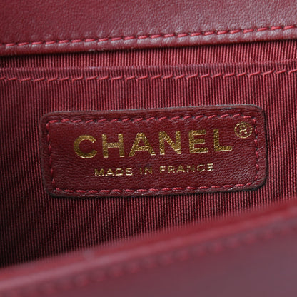 Chanel Lambskin Quilted Medium Boy Flap Burgundy 6 of 15