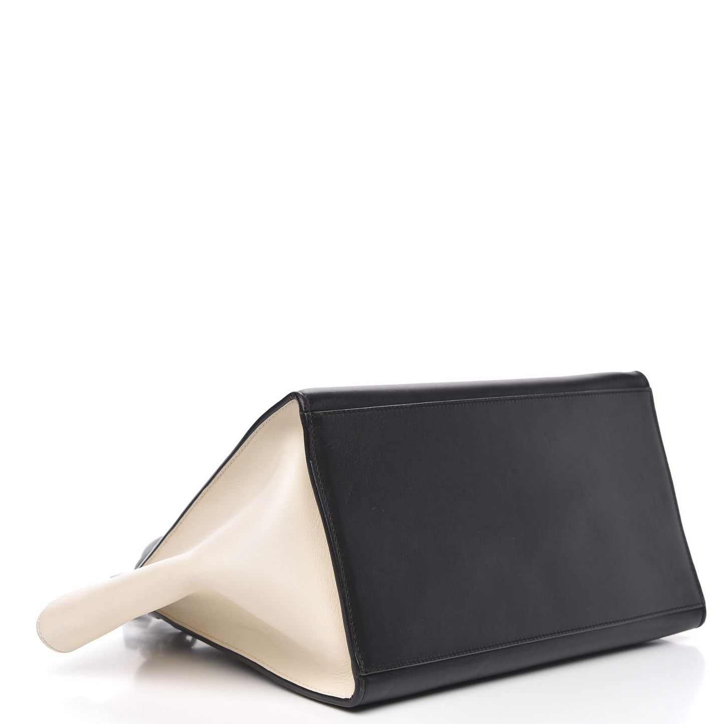 Drummed Calfskin Suede Medium Tri-color Trapeze Black