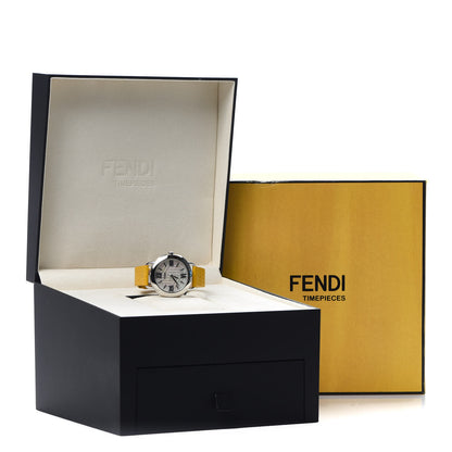 Fendi Stainless Steel Calfskin Mother of Pearl 36mm Selleria Quartz Watch Yellow 5 of 5