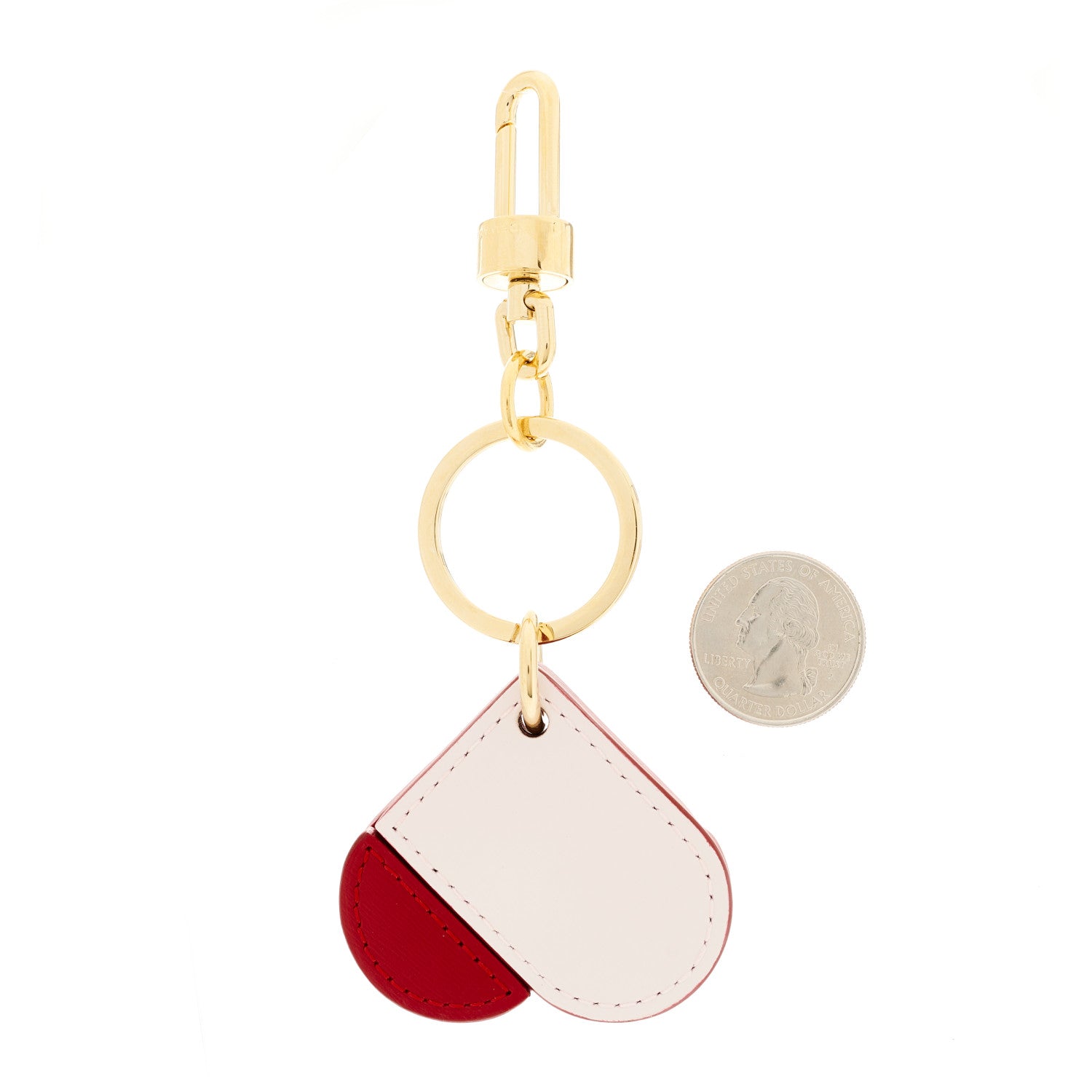 Delvaux Box Calfskin Heart Bag Charm Light Pink Red 2 of 5