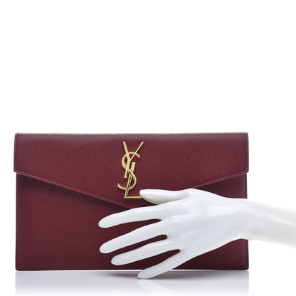 Saint Laurent Grain De Poudre Uptown Pouch Burgundy 2 of 10