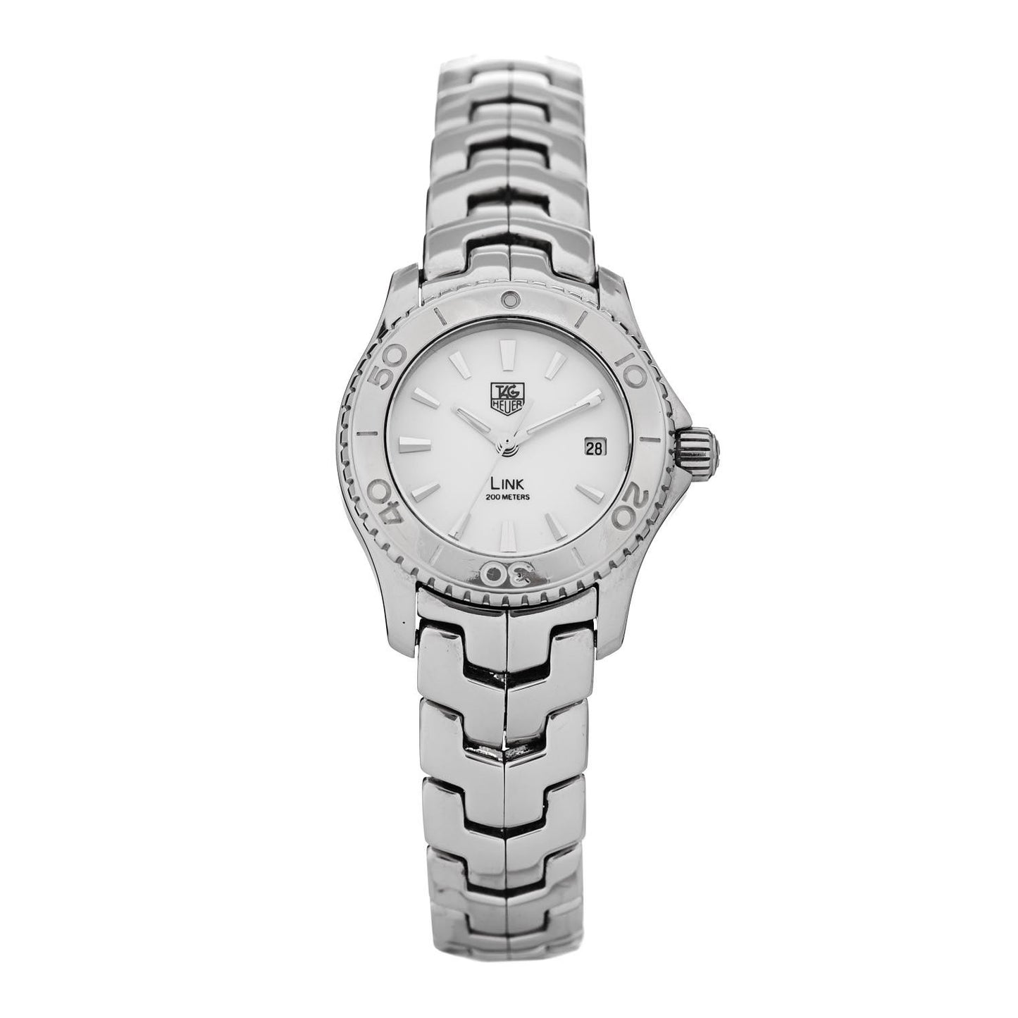 Stainless Steel Mother of Pearl 27mm Link Quartz Watch WJ1313-0