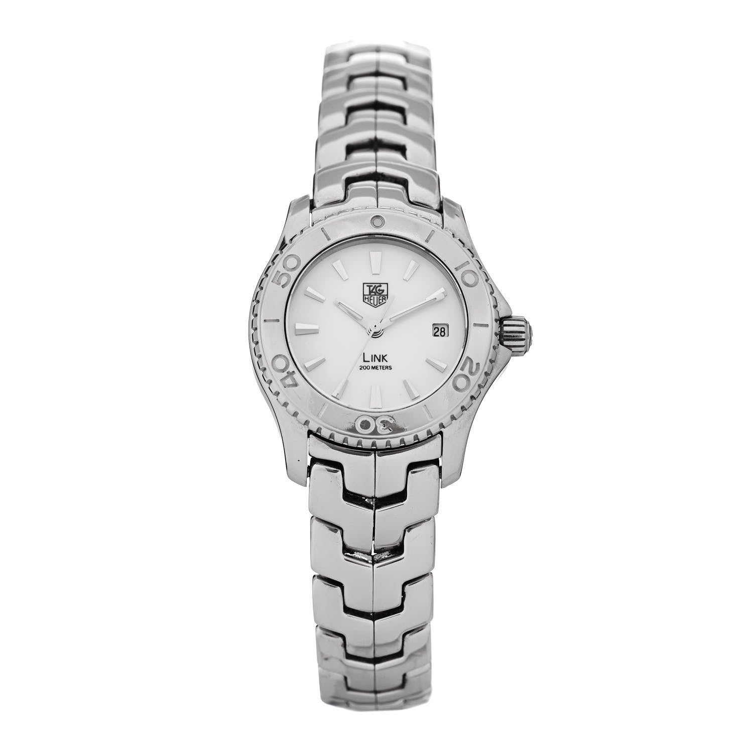 Tag Heuer Stainless Steel Mother of Pearl 27mm Link Quartz Watch WJ1313-0 1 of 4