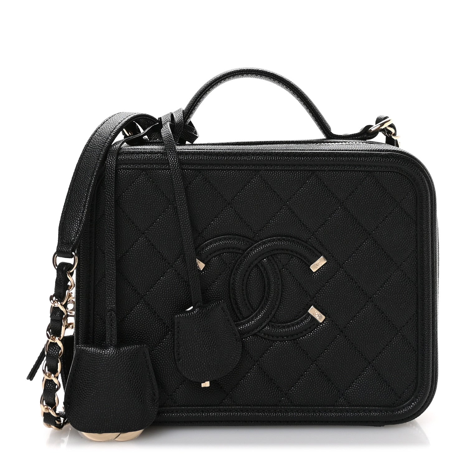 Chanel Caviar Quilted Medium CC Filigree Vanity Case Black 1 of 11