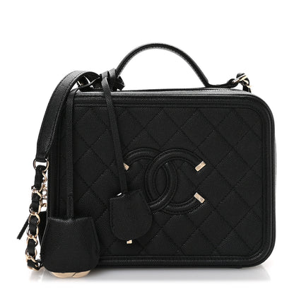Chanel Caviar Quilted Medium CC Filigree Vanity Case Black 1 of 11