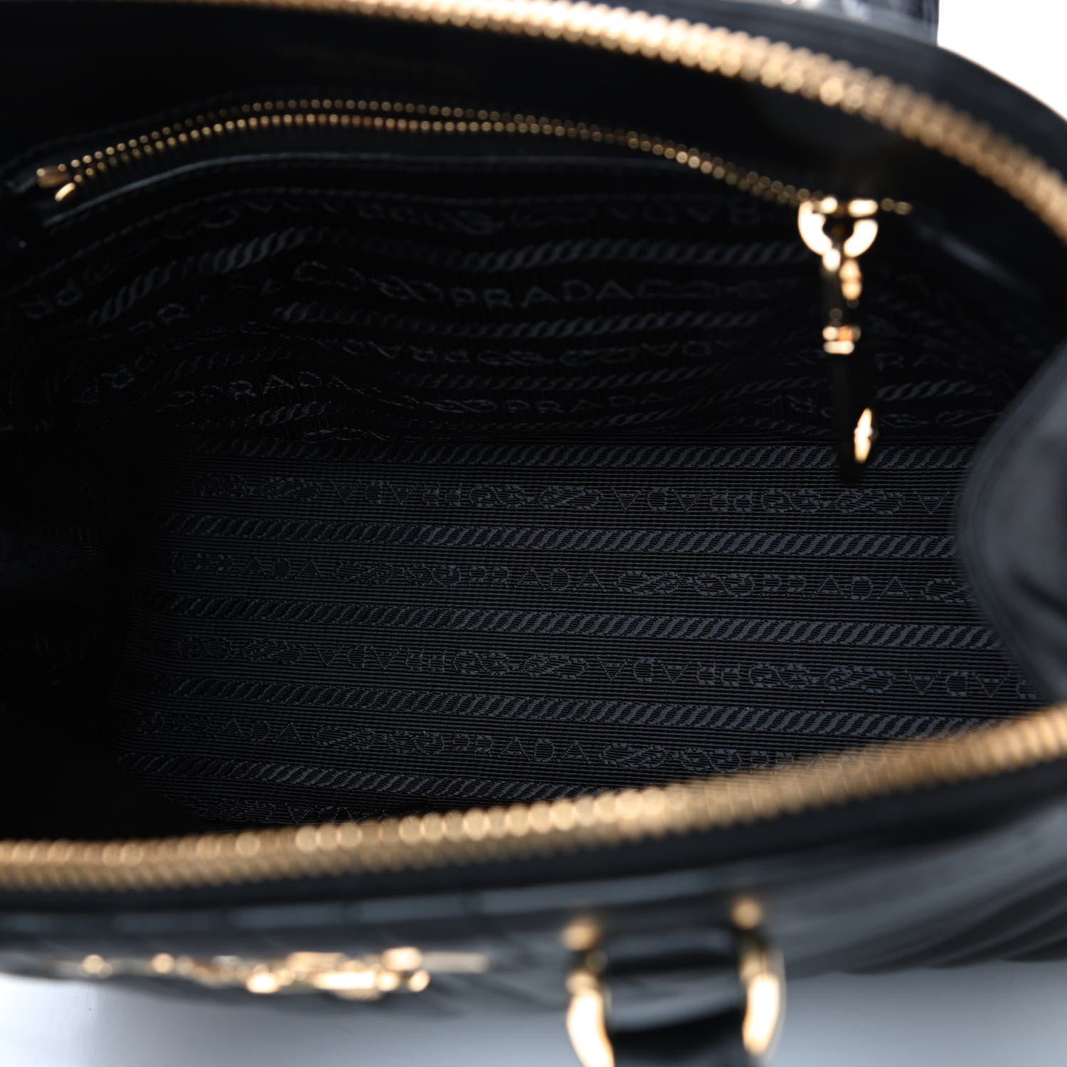 Prada Soft Calfskin Impunture Diagramme Promenade Tote Black 4 of 4