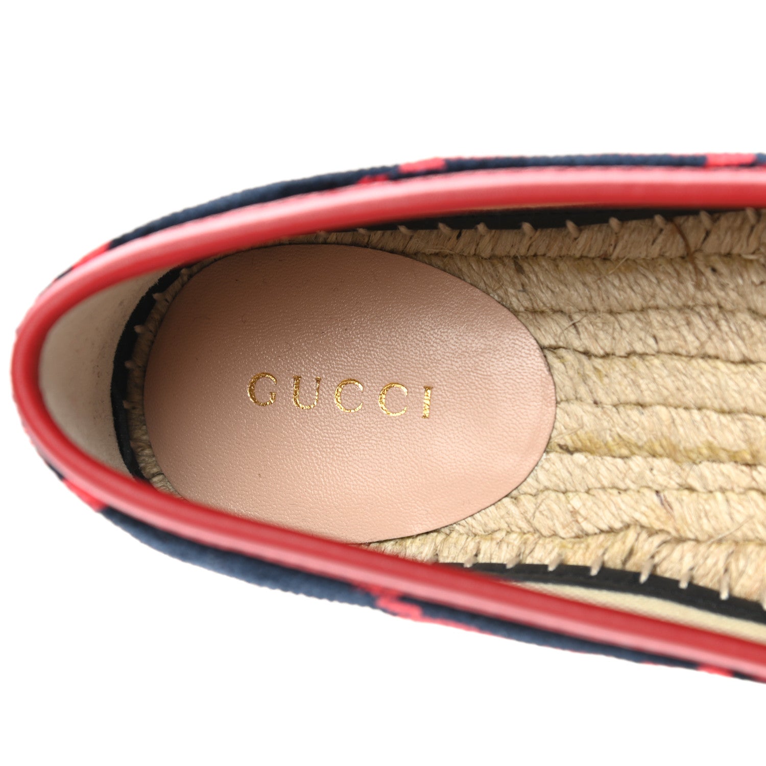 Gucci Terry Cloth GG Monogram Espadrilles 37 Blue Red 7 of 10