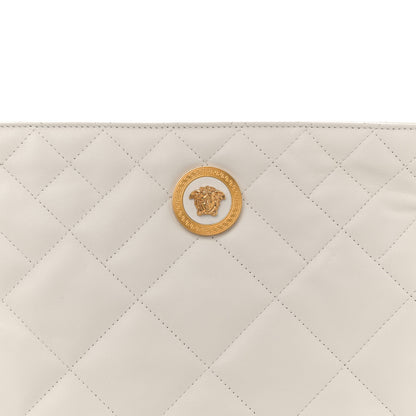 Versace Calfskin Quilted La Medusa Chain Flat Shoulder Bag White 7 of 10