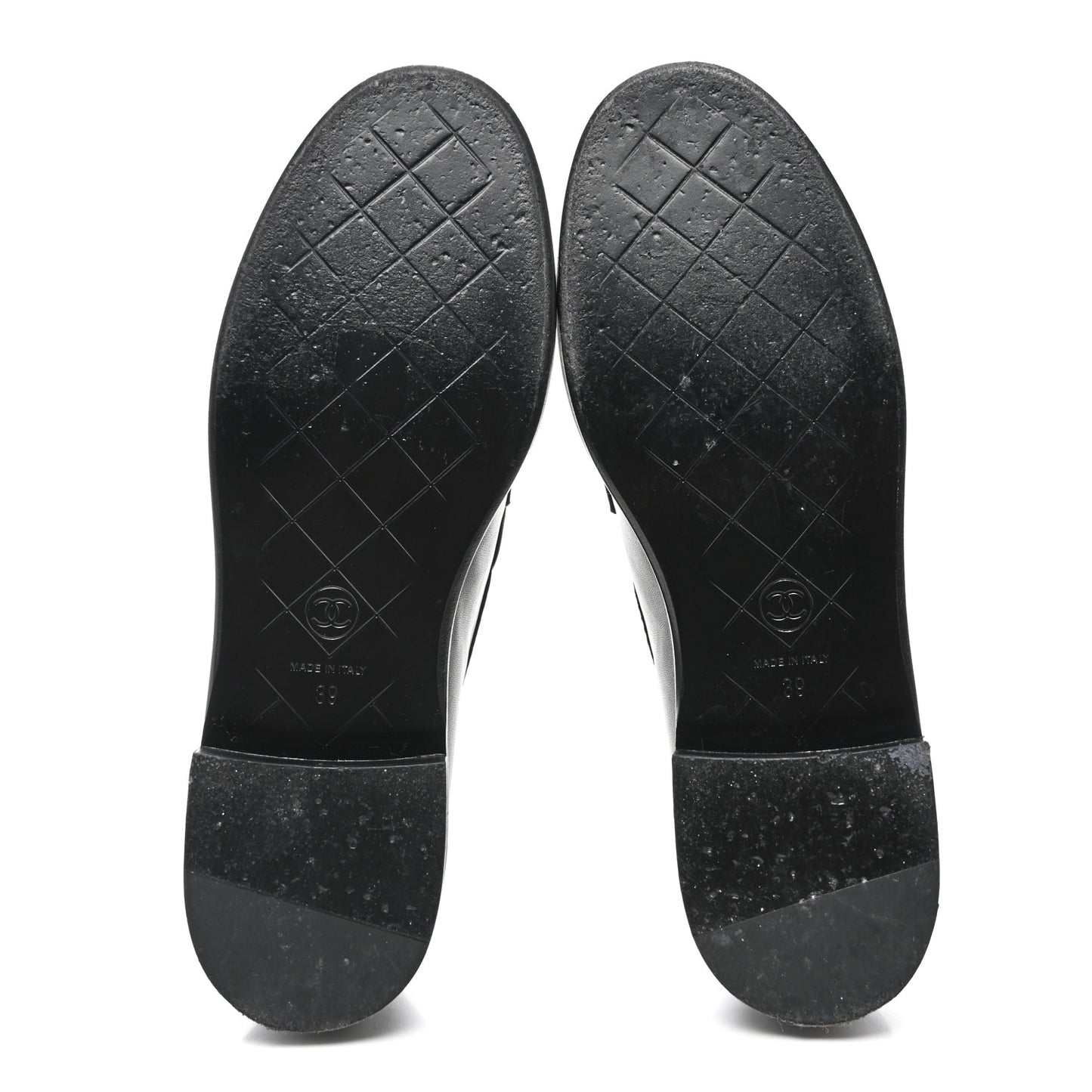 Lambskin Quilted CC Turnlock Loafers 39 Black