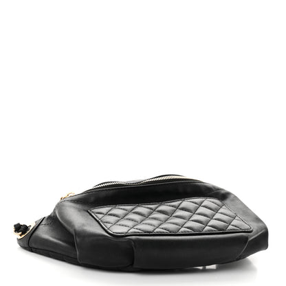 Chanel Lambskin Quilted Waist Bag Fanny Pack Black 4 of 10