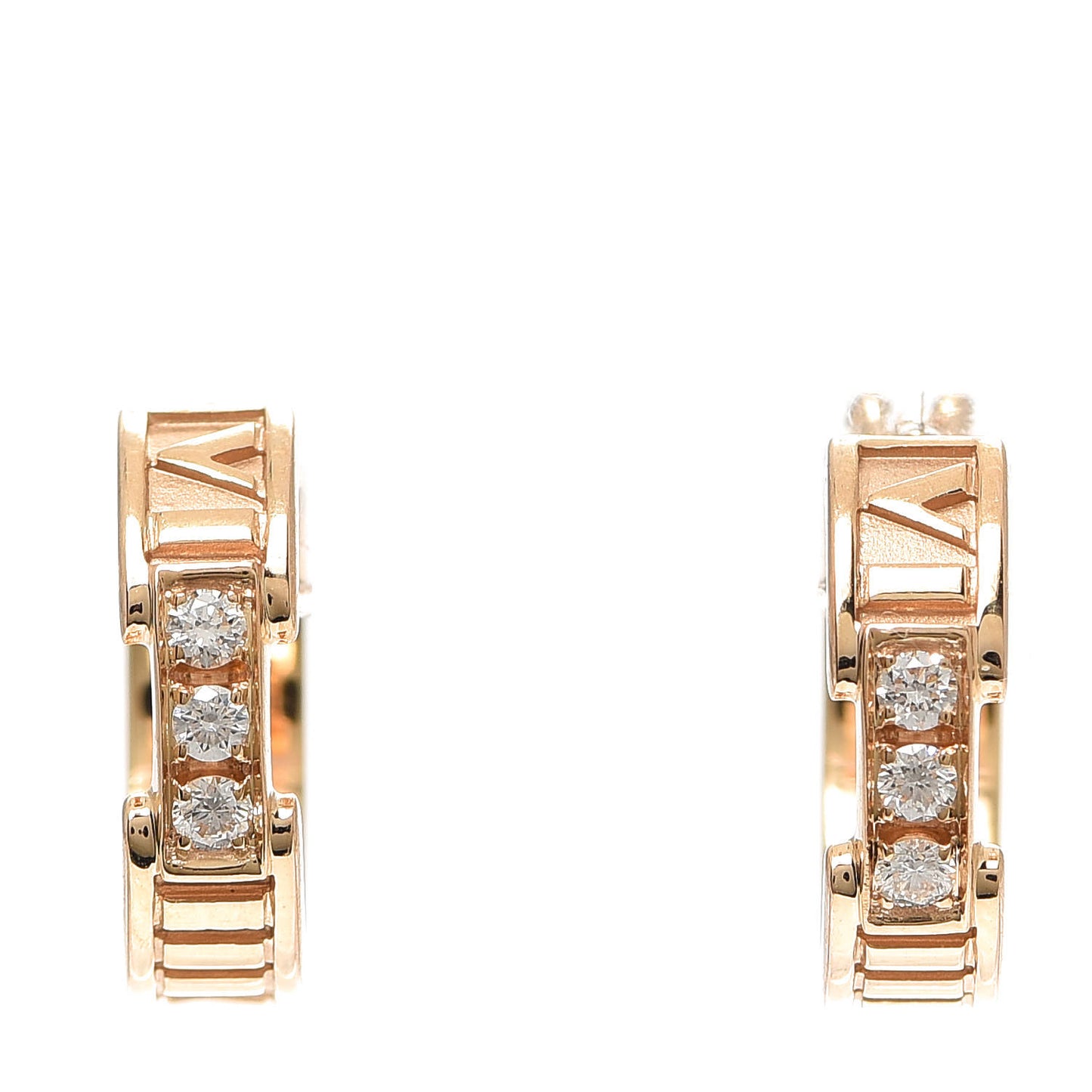 18K Rose Gold Diamond Atlas Hoop Earrings