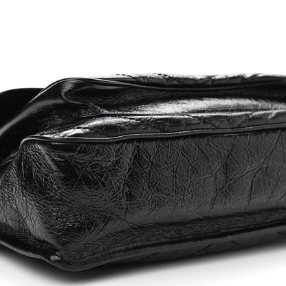 Saint Laurent Crinkled Calfskin Matelasse Monogram Large Niki Chain Satchel Black 9 of 11