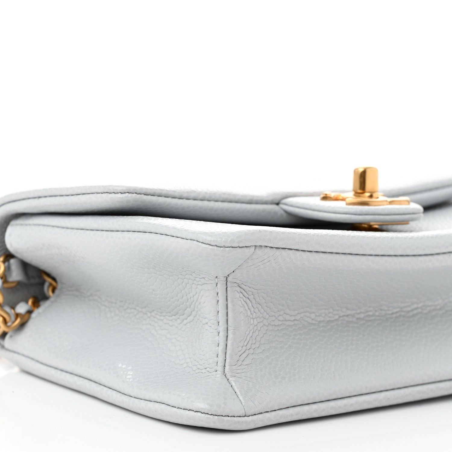 Chanel Shiny Caviar Mini Flap Bag Light Blue 9 of 10