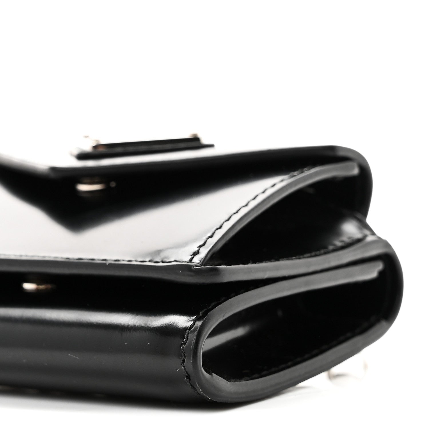 Prada Spazzolato Chain Flap Card Holder Wallet Black 9 of 9