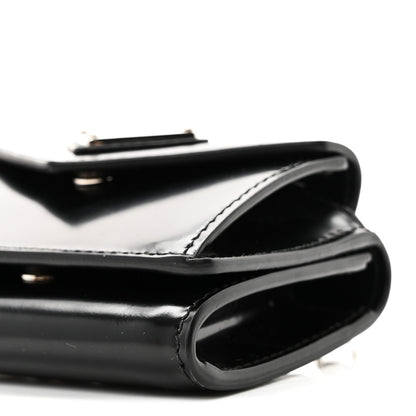 Prada Spazzolato Chain Flap Card Holder Wallet Black 9 of 9