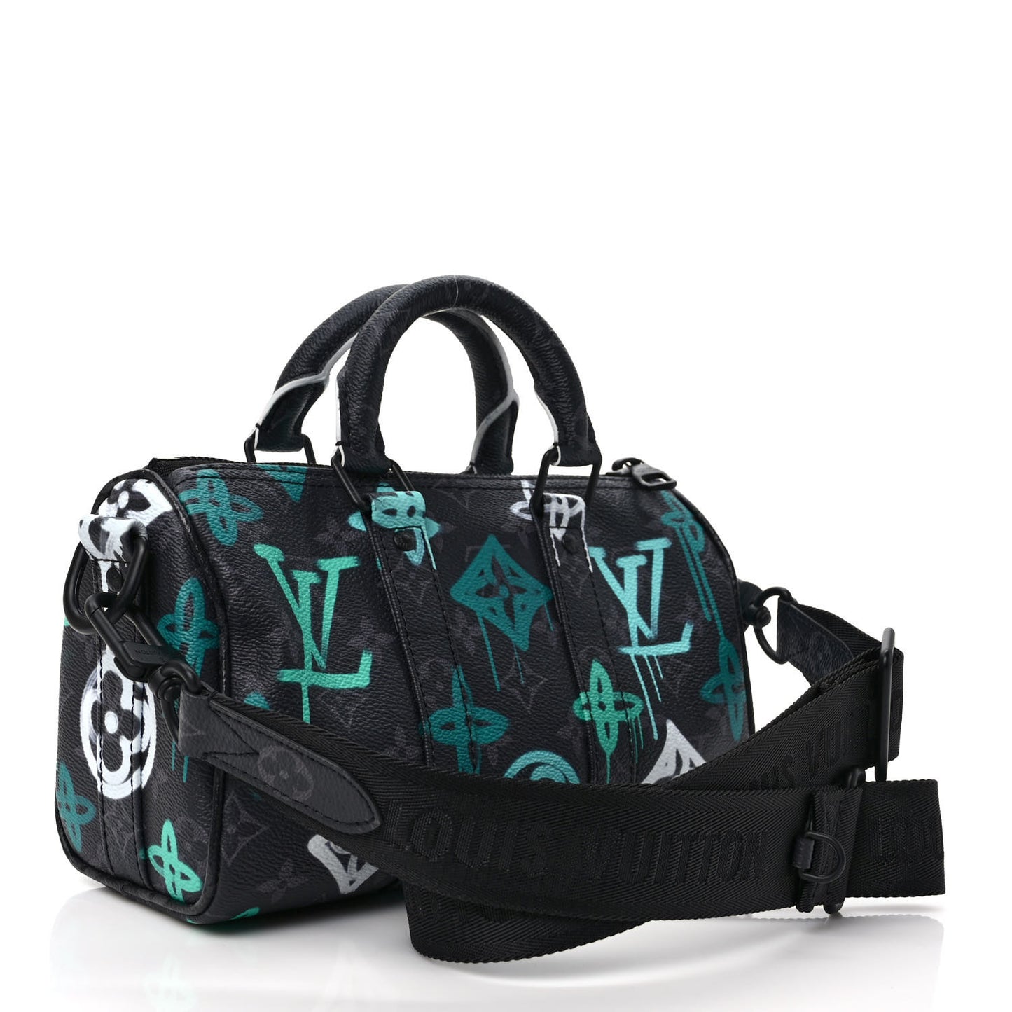 Monogram Eclipse LV Graffiti Keepall Bandouliere 25 Green Lights