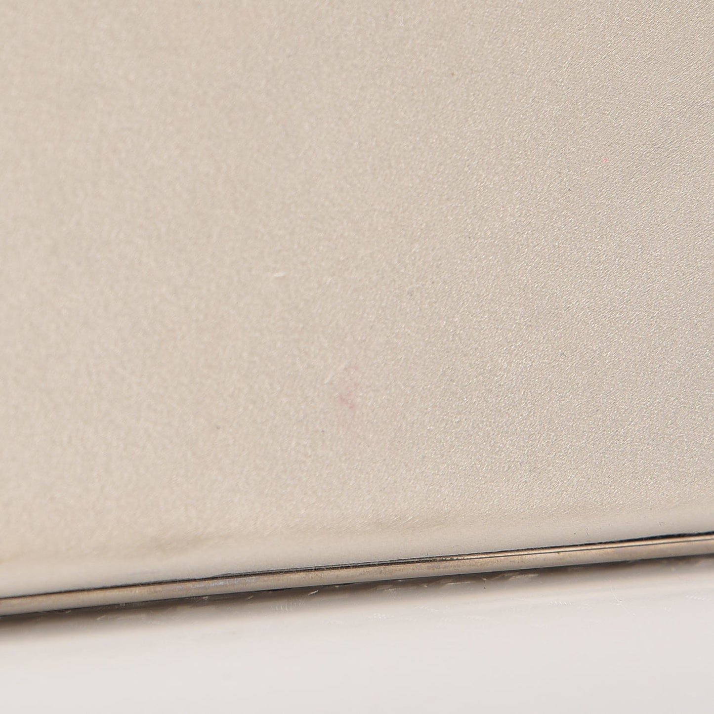 Satin Crystal Framed Evening Clutch Silver