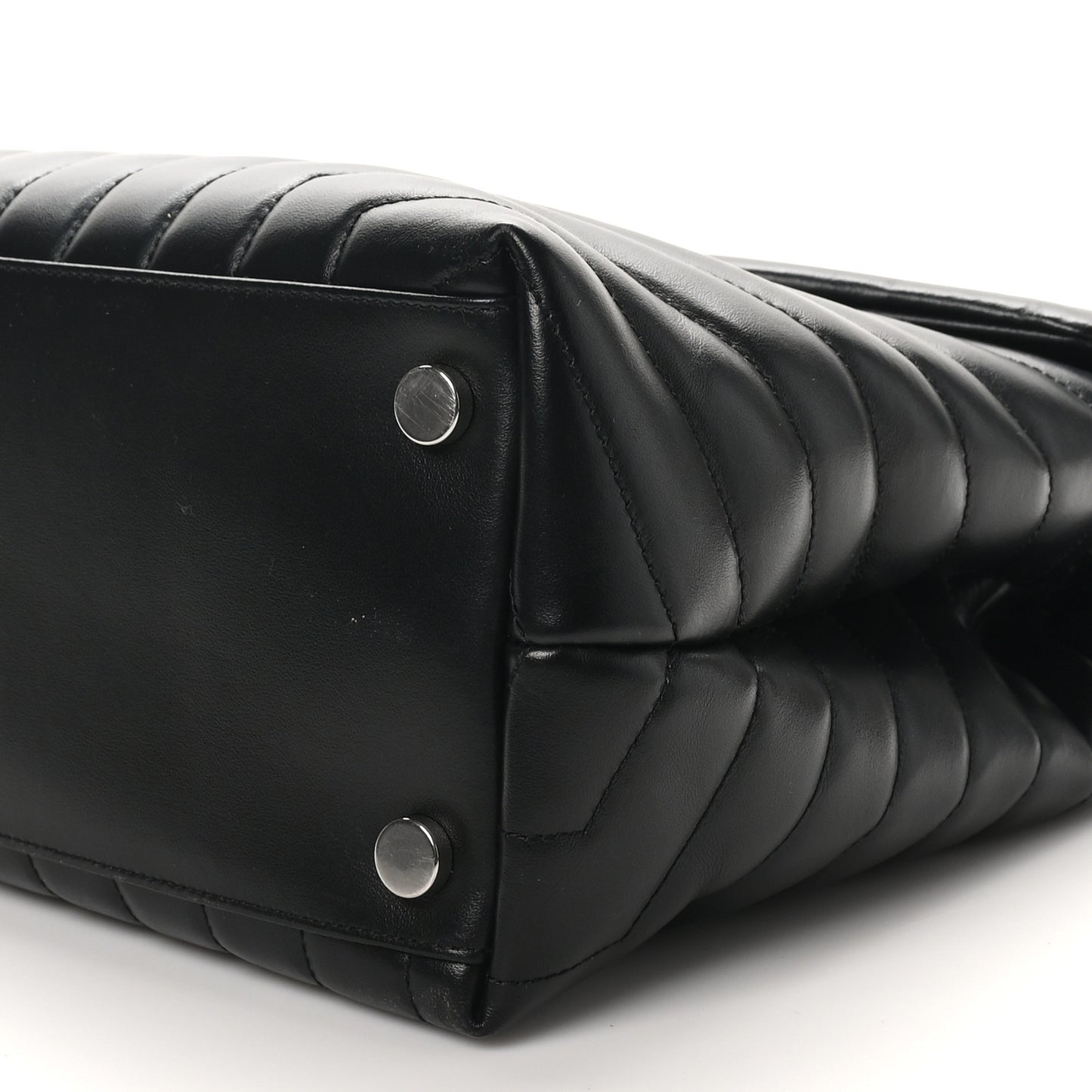 Calfskin Y Quilted Monogram Large Loulou Chain Satchel Black