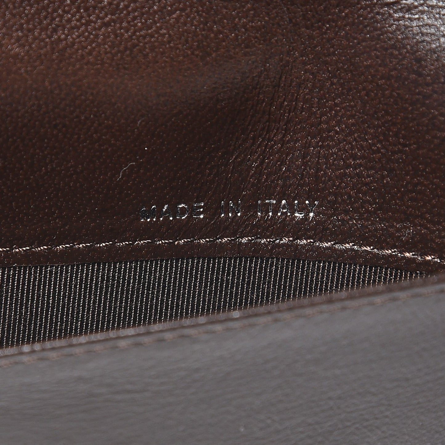 Glazed Lambskin Quilted Agenda Cover Brown