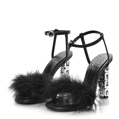 Givenchy Smooth Nappa Feather G Cube 105mm Sandals 41 Black 3 of 9