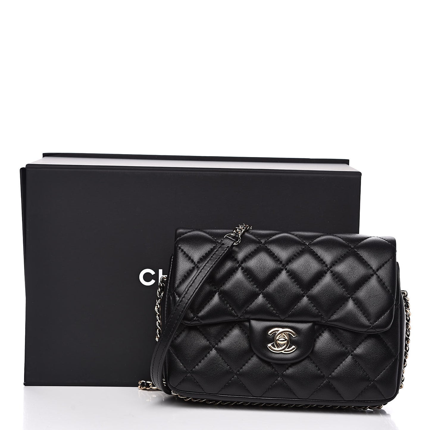Lambskin Quilted Small My Precious Flap Black