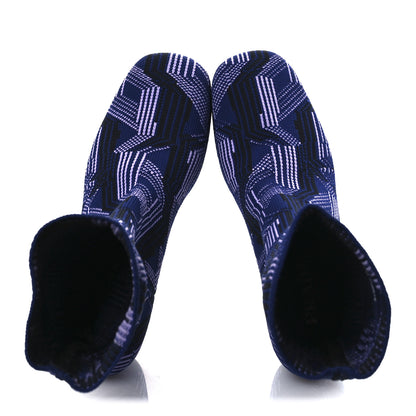 Prada Jacquard Knit Platform Ankle Boots 38.5 Bluette Glicine 2 of 10
