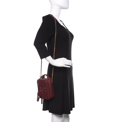 Chanel Caviar Quilted CC North South Filigree Vanity Case Burgundy 2 of 10