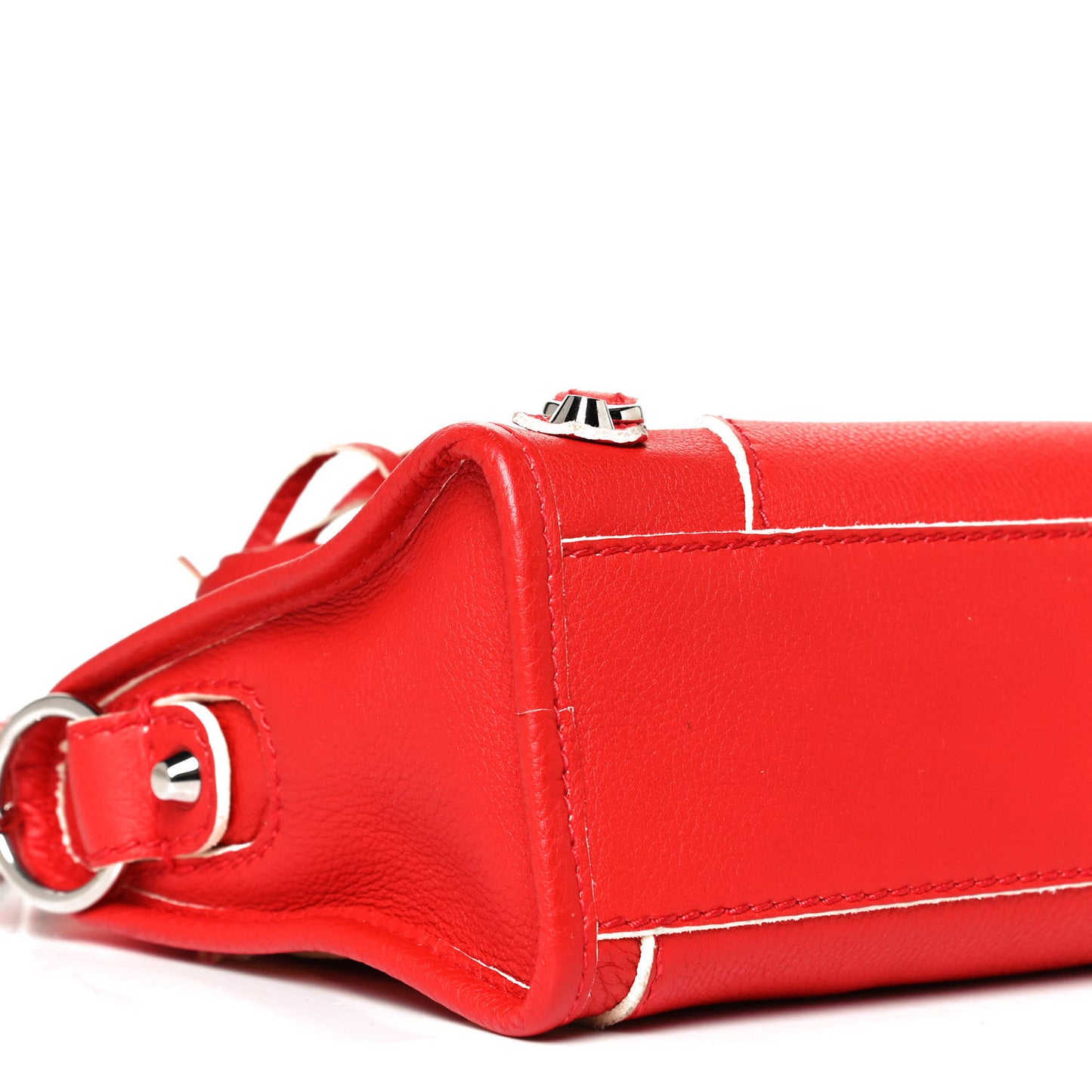 Supple Grained Calfskin Classic Silver Hardware Highlight Mini City Rouge Fraise
