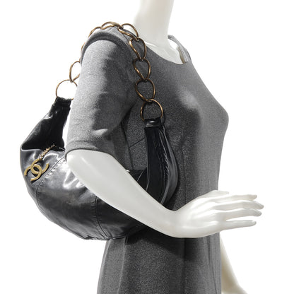 Chanel Lambskin Small Chain Hobo Black 2 of 7