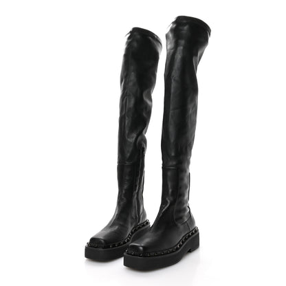 Valentino Garavani Calfskin Rockstud M-Way Over The Knee Boots 40 Black 4 of 7